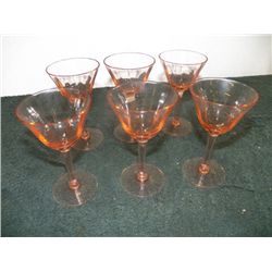 6 Pink Depression cordials