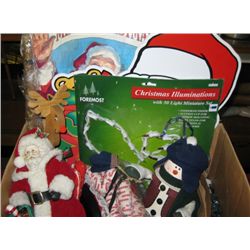 Box Lot Misc. X-Mas Lights, Hangings, Ornaments,