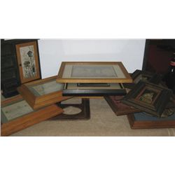 Box Lot Misc. Oak Framed Pictures,