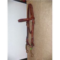 Brown Leather Headstall with Curb Bit