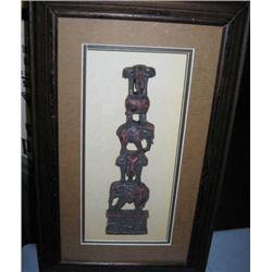 Wall Hanging Of Wooden Elephants,