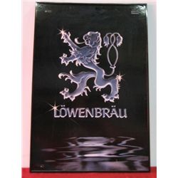 Black Framed Lowenbrau Beer Sign,