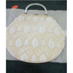 Large Ladies Hand Bag Silk With Hand Sewn Beads