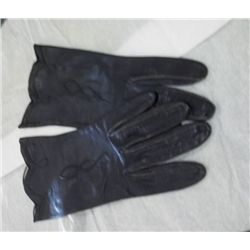 Ladies Black Leather Evening Gloves