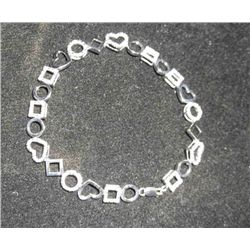 Womens 14k White Gold over Sterling Bracelet