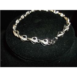 Womens 14k White Gold over Sterling Bracelet