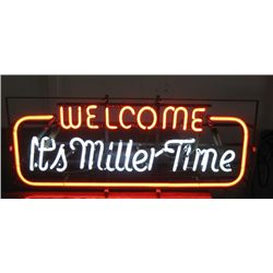 Neon Sign "Welcome It's Miller Time"