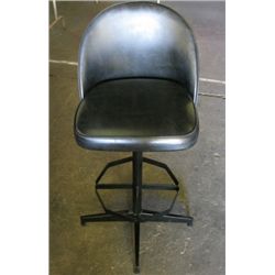 Black Low Back Swivel Bar Stool.