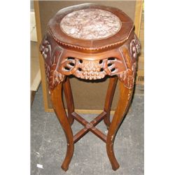 Lamp Table With Marble Inlay,