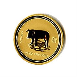 Australian Lunar Gold Half Ounce Gold  Pig