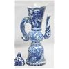 Image 2 : DECORATIVE CHINESE WHITE AND BLUE ANTIQUE PORCELAIN BAS