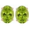 Image 1 : Genuine 8x6mm Oval Peridot Stud Earrings 14kt