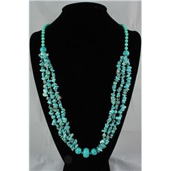 485.51CTW FASHION CHUNKY TURQUOISE NECKLACE