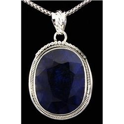 SAPPHIRE CORRUNDUM 59.67CTW SILVER PENDANT