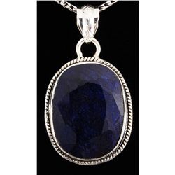 SAPPHIRE CORRUNDUM 44.63CTW SILVER PENDANT