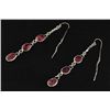 Image 2 : Sterling Silver Drop Dangle 15.10ctw Ruby Earring