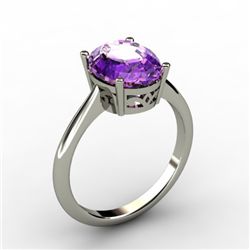 Amethyst 2.40 ctw Ring 14kt White Gold