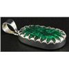 Image 1 : NATURAL EMERALD BERYL 31.18CTW SILVER PENDANT