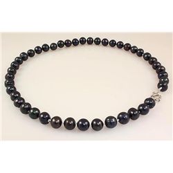 BLACK FRESHWATER PEARL 308.22CTW ROUND NECKLACE