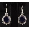 Image 2 : SAPPHIRE CORRUNDUM 30.47CTW SILVER HOOK EARRING
