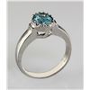 Image 2 : Simple 18.30CTW Oval Blue Zircon Silver Ring