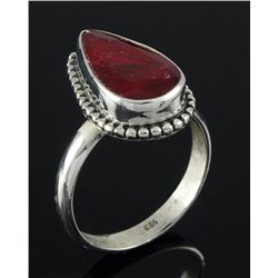 RUBY CORRUNDUM 26.60CTW STERLING SILVER RING