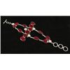Image 1 : RUBY CORRUNDUM 45.97GRAMS FASHION SILVER BRACELET