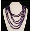 Image 1 : 733.00CTW PURPLE 6 ROW MOTHER OF PEARL NECKLACE