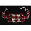 Image 2 : RUBY CORRUNDUM 47.85GRAMS FASHION SILVER BRACELET