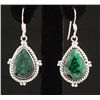 Image 1 : EMERALD BERYL 40.03CTW SILVER HOOK EARRING