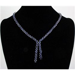 Statement 19.71g Sterling Silver Blue Sapphire Necklace