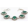 Image 1 : 169ctw Toggle Clasp Silver Emerald Bracelet