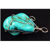 Image 1 : NATURAL 135.55CTW TURQUOISE WIRE WRAPPED PENDANT