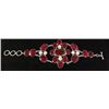 Image 1 : RUBY CORRUNDUM 69.94GRAMS FASHION SILVER BRACELET