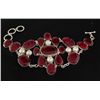 Image 2 : RUBY CORRUNDUM 69.94GRAMS FASHION SILVER BRACELET