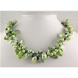 TWISTED 3ROW PEARLS 780.00CTW NECKLACE W/ METAL LOCK