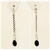 Image 2 : Sterling Silver Drop Dangle 9.05ctw Sapphire Earring