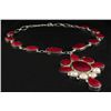 Image 2 : RUBY CORRUNDUM 85.14GRAMS SILVER STATEMENT NECKLACE