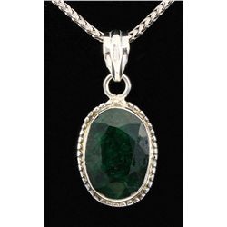 EMERALD BERYL 24.58CTW STERLING SILVER PENDANT