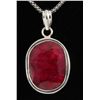 Image 1 : RUBY CORRUNDUM 38.94CTW STERLING SILVER PENDANT