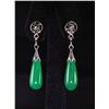 Image 1 : Natural 24.68ctw Green Jade Dangling Earring