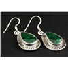 Image 2 : EMERALD BERYL 41.46CTW SILVER HOOK EARRING