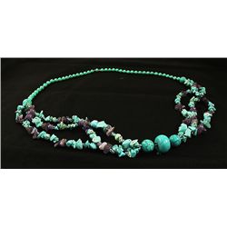 Gushing Sky Blue Turquoise 442.50ctw Beads Necklace