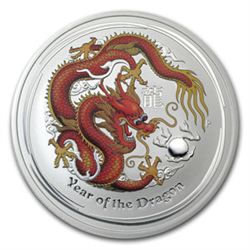 2012 5 oz Silver Australian Year of the Dragon