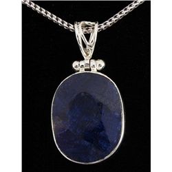 SAPPHIRE CORRUNDUM 48.51CTW SILVER PENDANT