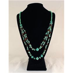 Gushing Sky Blue Turquoise 435.00ctw Beads Necklace