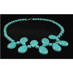 375.14CTW FASHION CHUNKY TURQUOISE NECKLACE