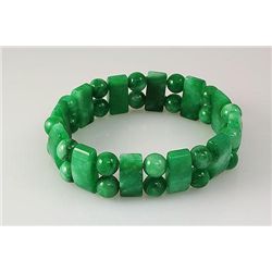 Natural Green Jade 198.58ctw Stretch Bracelet 1pc