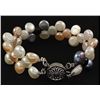 Image 1 : 91.09CTW 7" WHITE-PEACH-LAVENDER-BLACK SIOPAO BRACELET