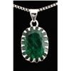 Image 1 : NATURAL EMERALD BERYL 27.40CTW SILVER PENDANT